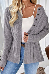 Textured Cable Knit Cardigan