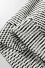 Grey Ribbed Knit Lantern Long Sleeve Top