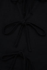 Solid Colour Bow-Tie Peplum Sleeveless Plus Size Top