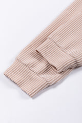 Color Block Long Sleeve Ribbed Loose Top