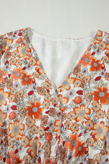 Khaki Floral Tiered Ruffle Plus Size Midi Dress