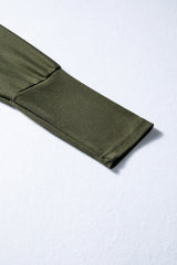 Solid Colour Lantern Long Sleeve Top Extended Cuffs