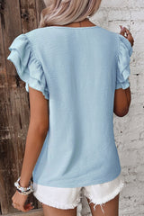 Ruffles Short Sleeve Everyday Blouse