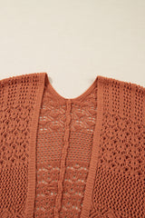 Redwood Burl Mixed Pattern Knitted Plus Size Cardigan