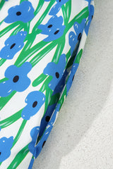 Floral Print Square Neck Ruffled Strap Maxi Dress