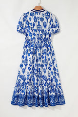 Floral Square Neck Ruffled Strap Maxi Dress