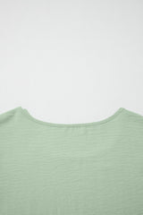 Costal Blue Ruffles Short Sleeve Everyday Plus Size Blouse