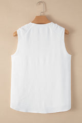 Knotted Shoulder V-Neck Sleeveless Blouse