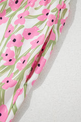 Floral Print Square Neck Ruffled Strap Maxi Dress