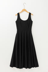 Sleeveless Scoop Neck Flared Split Maxi Dress
