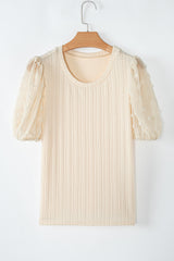 Apricot Puff Sleeve Blouse
