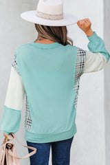 Ribbed Colorblock Long Sleeve Top