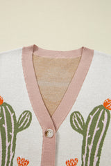 Apricot Desert Cactus Button Cardigan