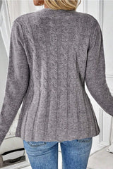 Textured Cable Knit Cardigan