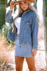 Oversize Pocketed Denim Jacket