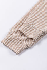 Color Block Long Sleeve Ribbed Loose Top