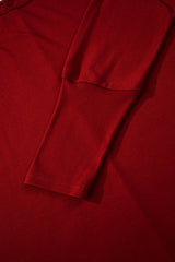 Solid Colour Lantern Long Sleeve Top Extended Cuffs