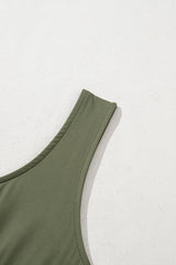 Sleeveless Scoop Neck Flared Split Maxi Dress