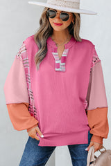 Ribbed Colorblock Long Sleeve Top
