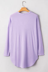 Orchid Petal Waffle Knit Plus Size Cardigan
