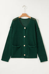 Blackish Green Plus Size Cardigan
