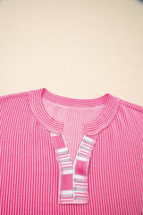 Ribbed Colorblock Long Sleeve Top