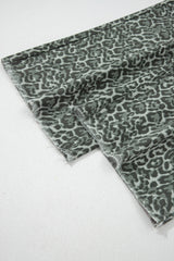 Leopard Frayed Hem Wide-Leg Jeans