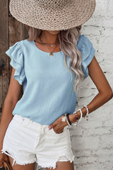 Ruffles Short Sleeve Everyday Blouse