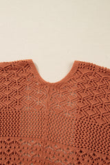 Redwood Burl Mixed Pattern Knitted Plus Size Cardigan