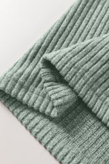 Ribbed Drop-Shoulder Henley Knit Top