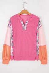 Ribbed Colorblock Long Sleeve Top