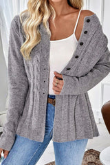 Textured Cable Knit Cardigan