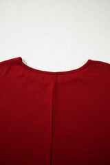 Solid Colour Lantern Long Sleeve Top Extended Cuffs