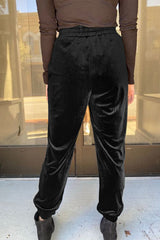 Black Velvet Jogger Pants