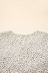 Beige Leopard Print Flared Plus Size Midi Dress
