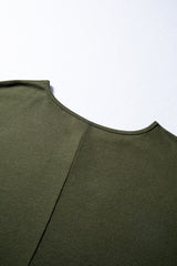 Solid Colour Lantern Long Sleeve Top Extended Cuffs