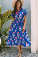 Floral Square Neck Ruffled Strap Maxi Dress