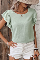 Ruffles Short Sleeve Everyday Blouse