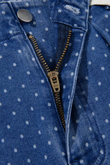 Sky Blue Polka Dot Wide Leg Plus Size Jeans