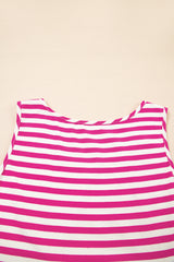 Stripe U Neck Sleeveless Loose Fit Mini Dress