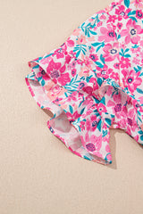 White Plus Size Floral Print Frilled Flare Mini Dress