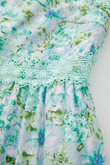 Floral Lace Tied Strap Empire Waist Maxi Dress