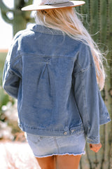 Oversize Pocketed Denim Jacket