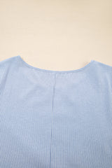 Sky Blue Striped Lace-Detail Plus Size Maxi Dress