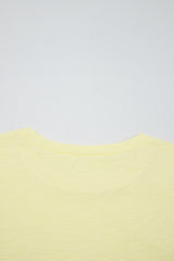 Patchwork Cap Sleeve Round Neck T Shirt