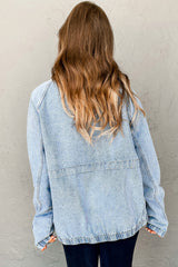 Myosotis Stretch-Edge Zip Denim Pocket Jacket