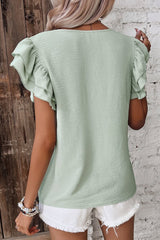 Ruffles Short Sleeve Everyday Blouse