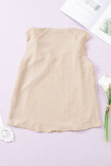 Knotted Shoulder V-Neck Sleeveless Blouse