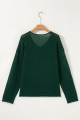 Blackish Green Plus Size Cardigan