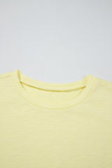 Patchwork Cap Sleeve Round Neck T Shirt